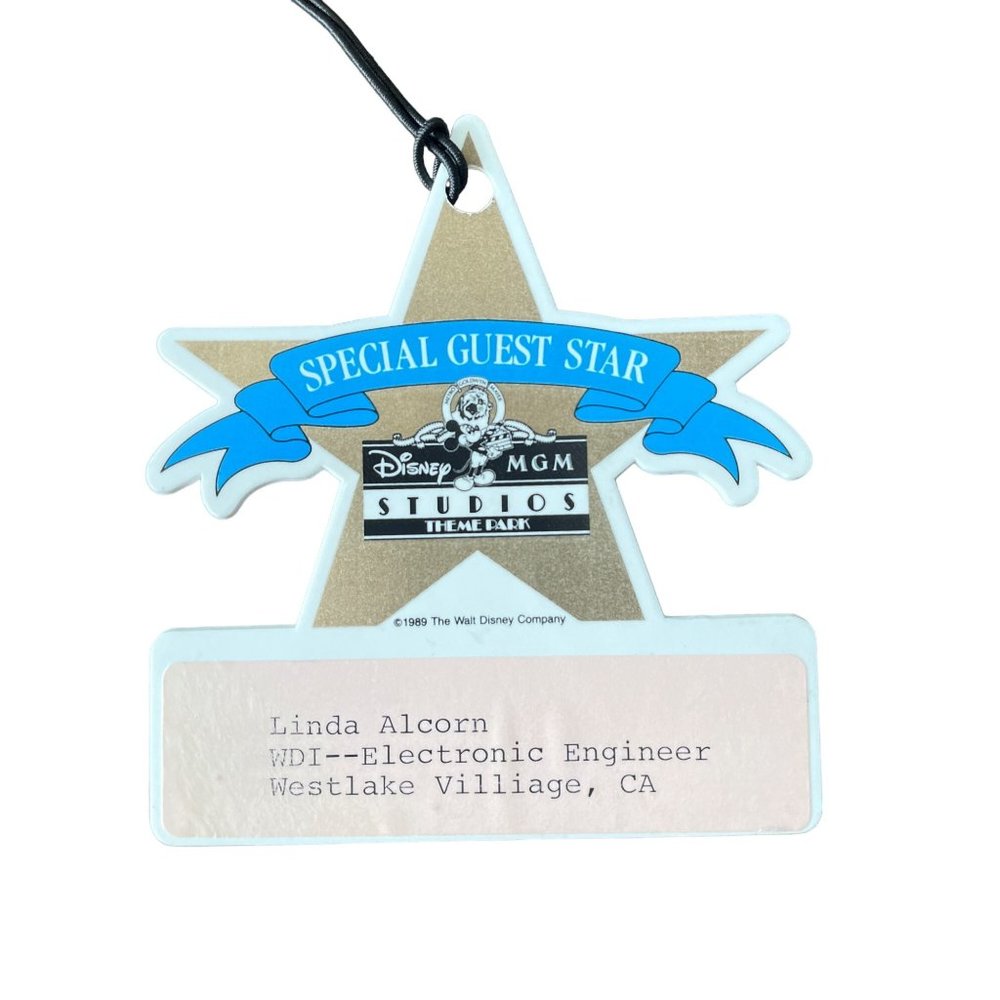 WDI Disney MGM‎ Studios 1989 Special Guest STAR Linda Alcorn Imagineering Badge